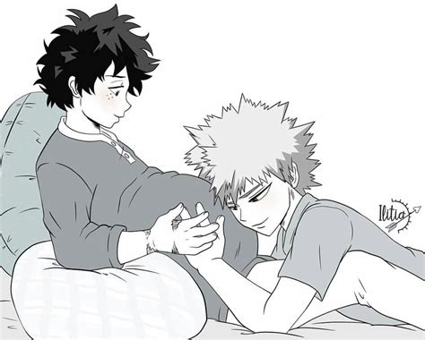 The green-haired boy spread his arms wide open and jumped into their embrace. . Bakudeku pregnant